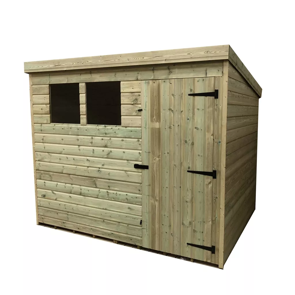 8 x 3 Pressure Treated T&G Pent Shed With 2 Windows, Single Door product image