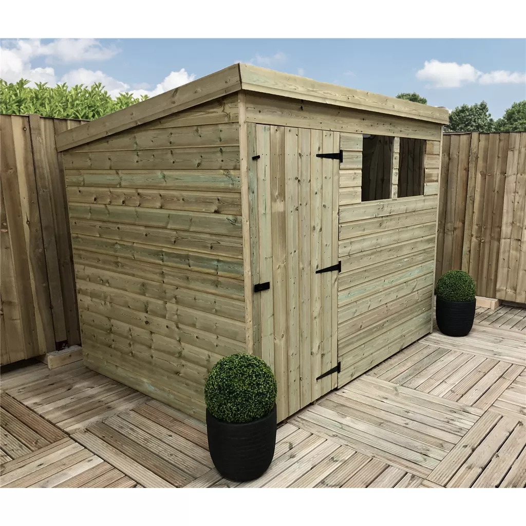 7 x 7 Pressure Treated T&G Pent Shed With 2 Windows, Single Door product image