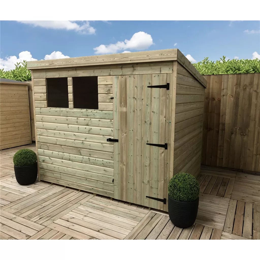 9 x 6 Pressure Treated T&G Pent Shed With 2 Windows, Single Door product image