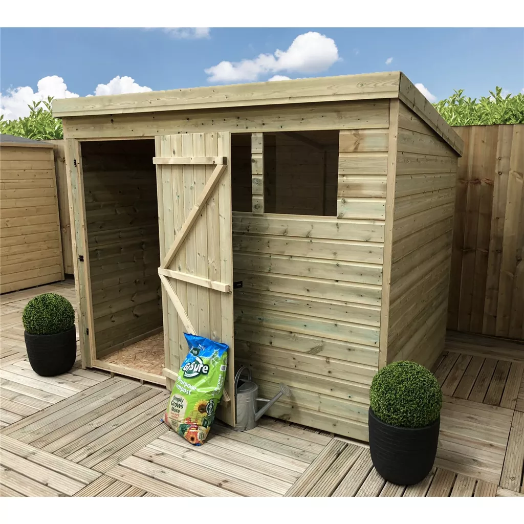 9 x 6 Pressure Treated T&G Pent Shed With 2 Windows, Single Door product image