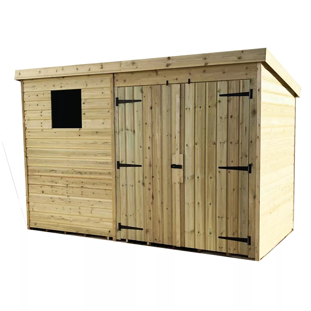 10 x 3 Pressure Treated T&G Pent Shed With 1 Windows, Double Door product image