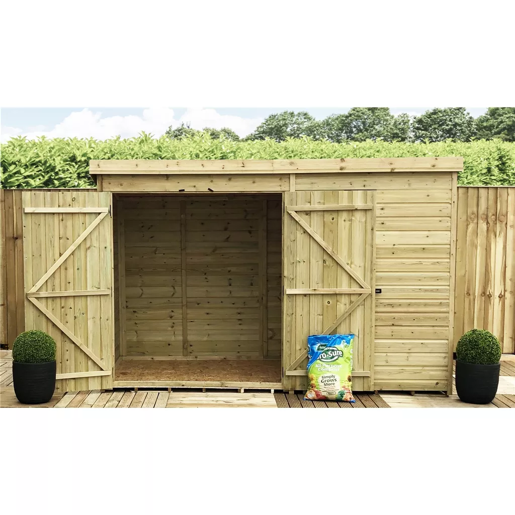 10 x 5 Pressure Treated T&G Pent Shed With 1 Windows, Double Door product image