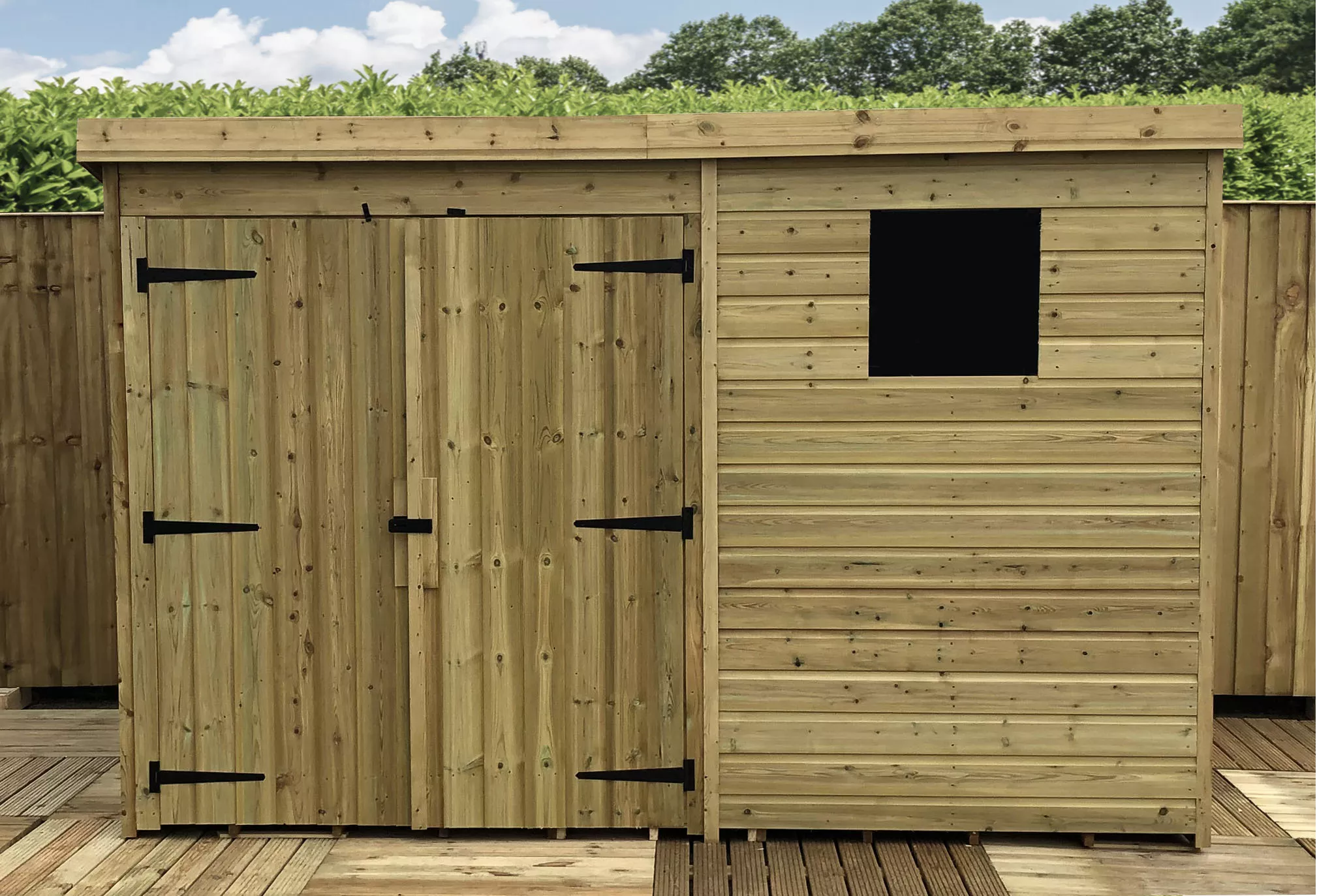 10 x 8 Pressure Treated T&G Pent Shed With 1 Windows, Double Door product image