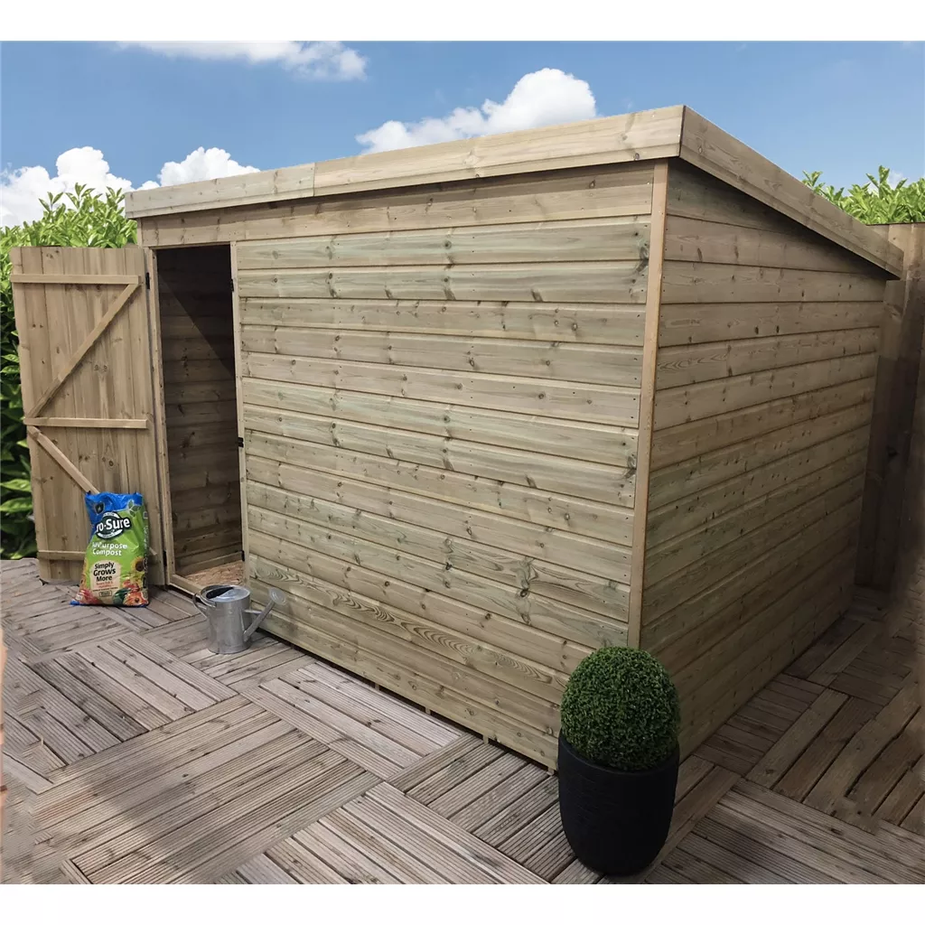 10 x 3 Windowless Pressure Treated T&G Pent Shed With Single Door product image