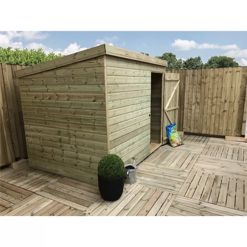 8 x 8 Windowless Pressure Treated T&G Pent Shed With Single Door product image