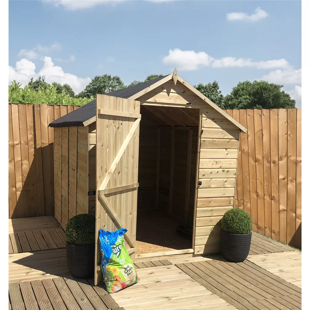3 x 5 Pressure Treated T&G Single Door Apex Shed (low Eaves) + 1 Window product image