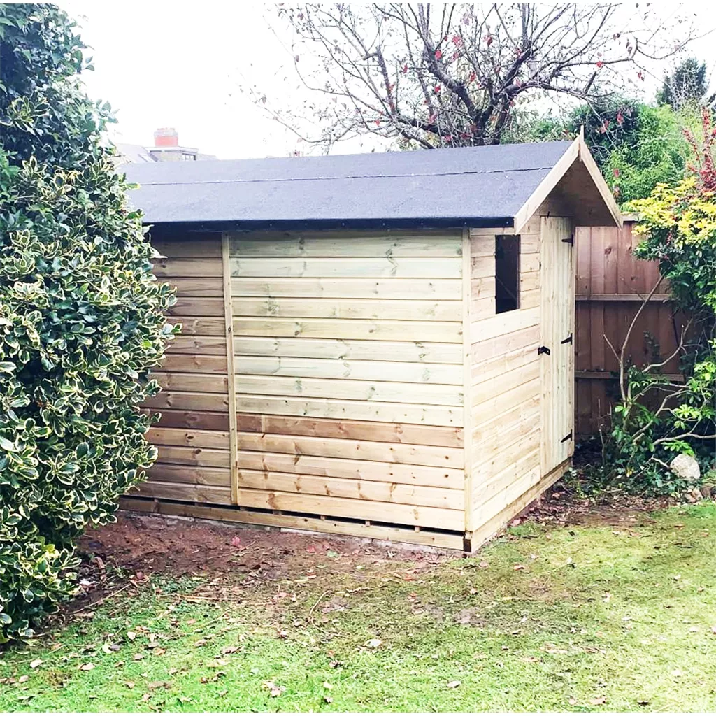 10 x 8 Premier Pressure Treated T&G Apex Shed – Higher Eaves, Single Door + Front Window product image