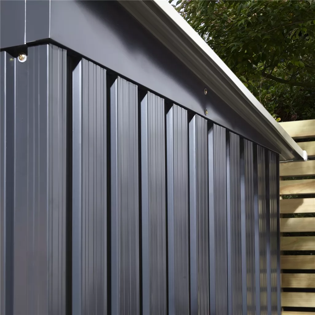 8 x 4 Double Door Metal Pent Shed – Dark Grey product image