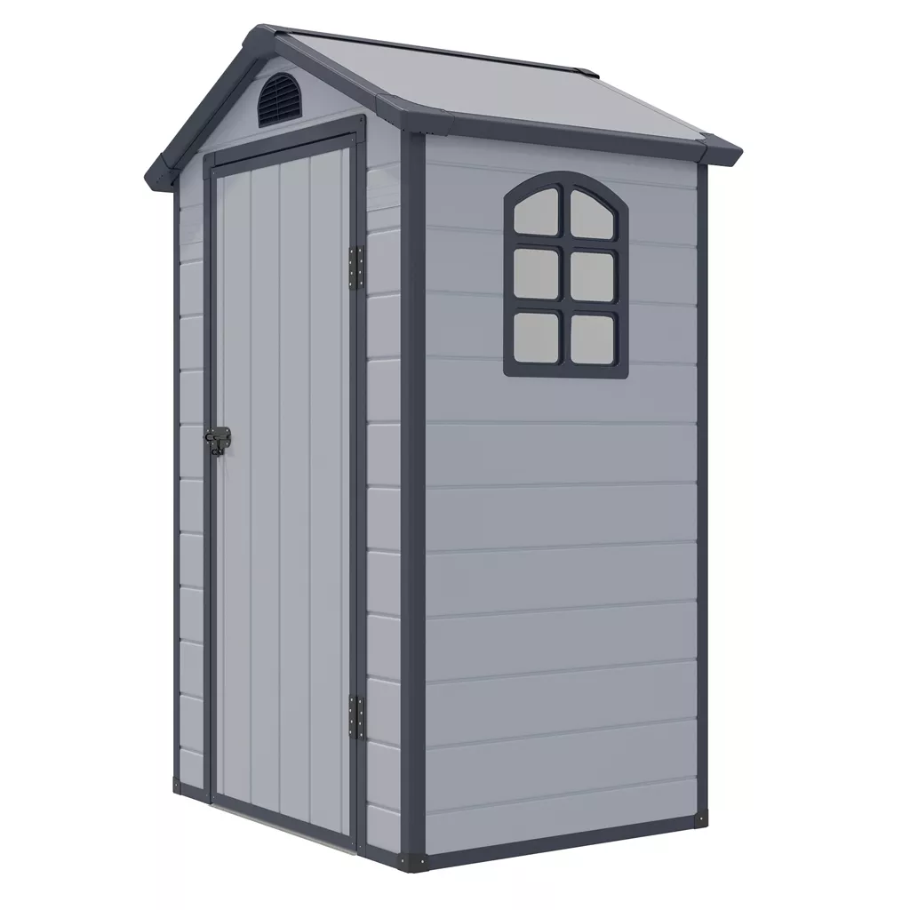 4 x 3 Single Door Apex Plastic Shed - Light Grey product image