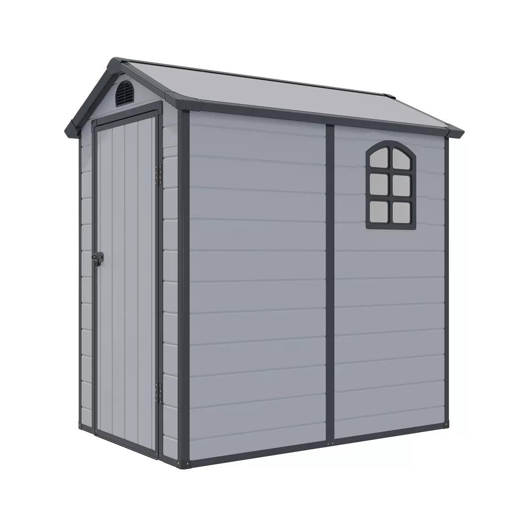 4 x 6 Single Door Apex Plastic Shed - Light Grey product image
