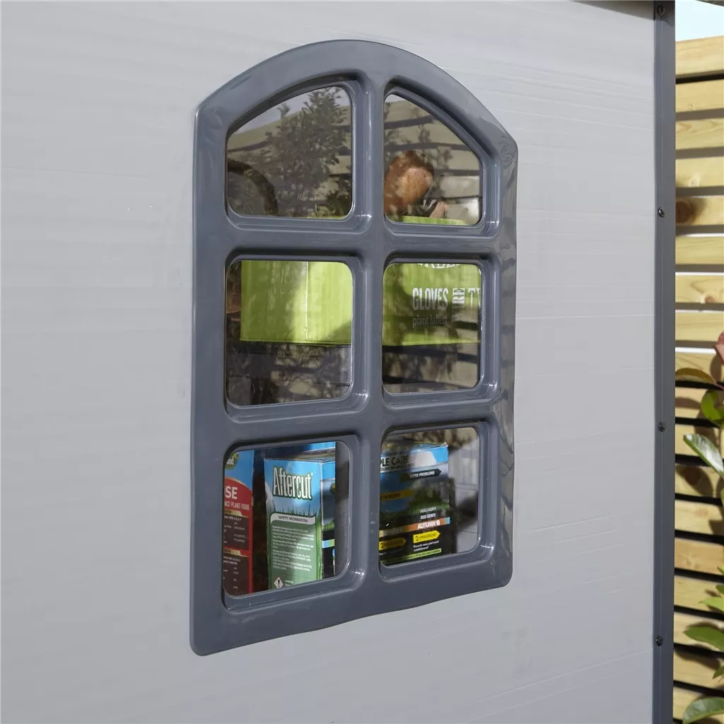 4 x 6 Single Door Apex Plastic Shed - Light Grey product image