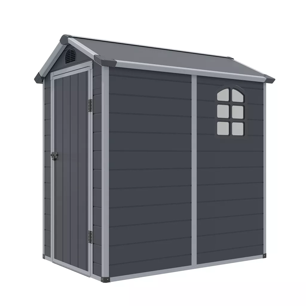 4 x 6 Single Door Apex Plastic Shed - Dark Grey product image