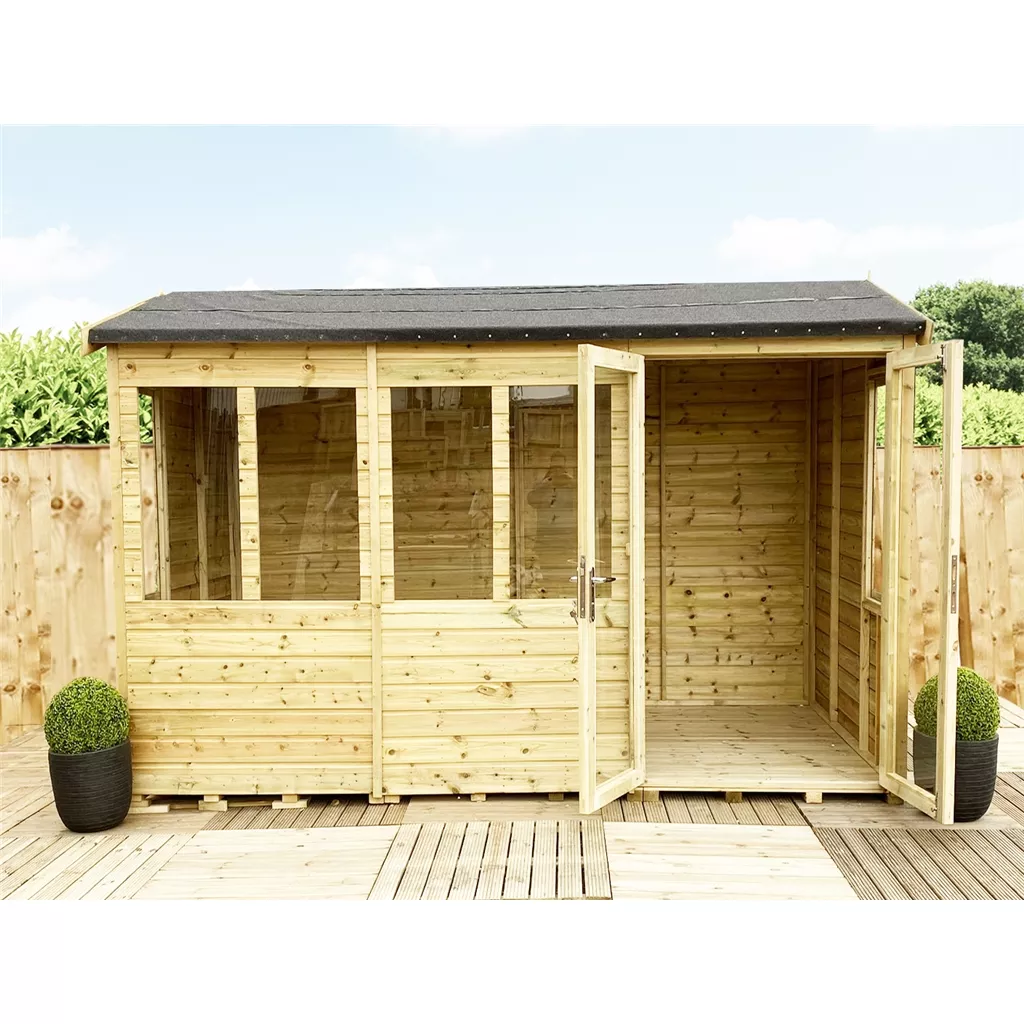 14 x 12 Reverse Pressure Treated Apex Summerhouse – Long Windows product image