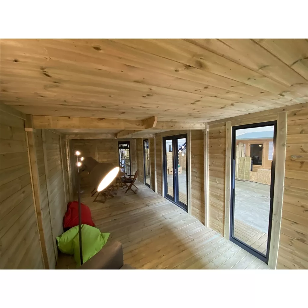 13 x 22 Executive Plus Insulated Garden Office – PVC French Doors & Windows product image