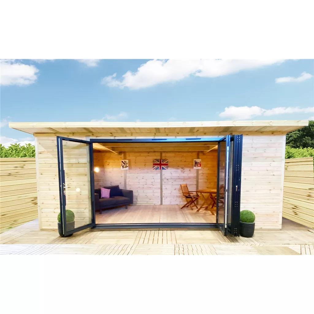 13 x 10 DELUXE PLUS Insulated Garden Office – Aluminium BiFold Doors product image