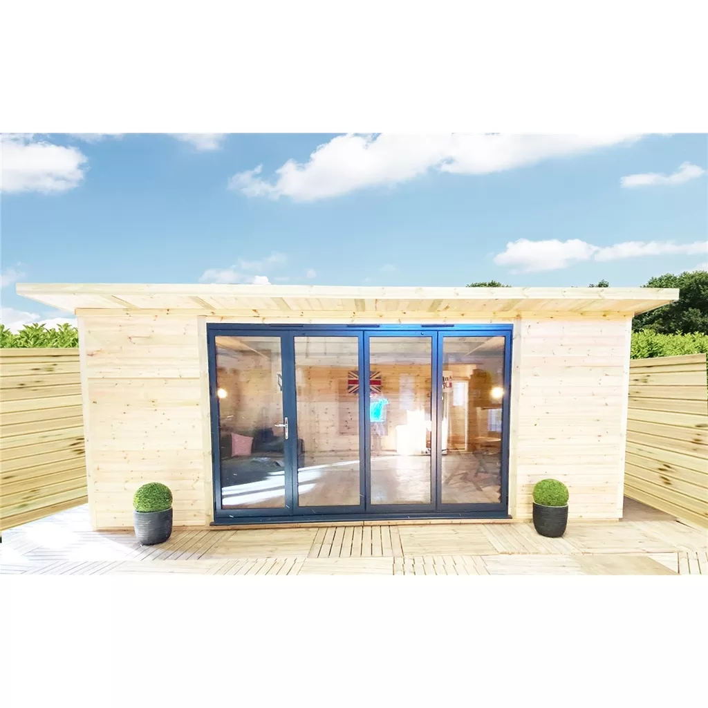 13 x 26 DELUXE Plus Insulated Garden Office – Aluminium BiFold Doors product image