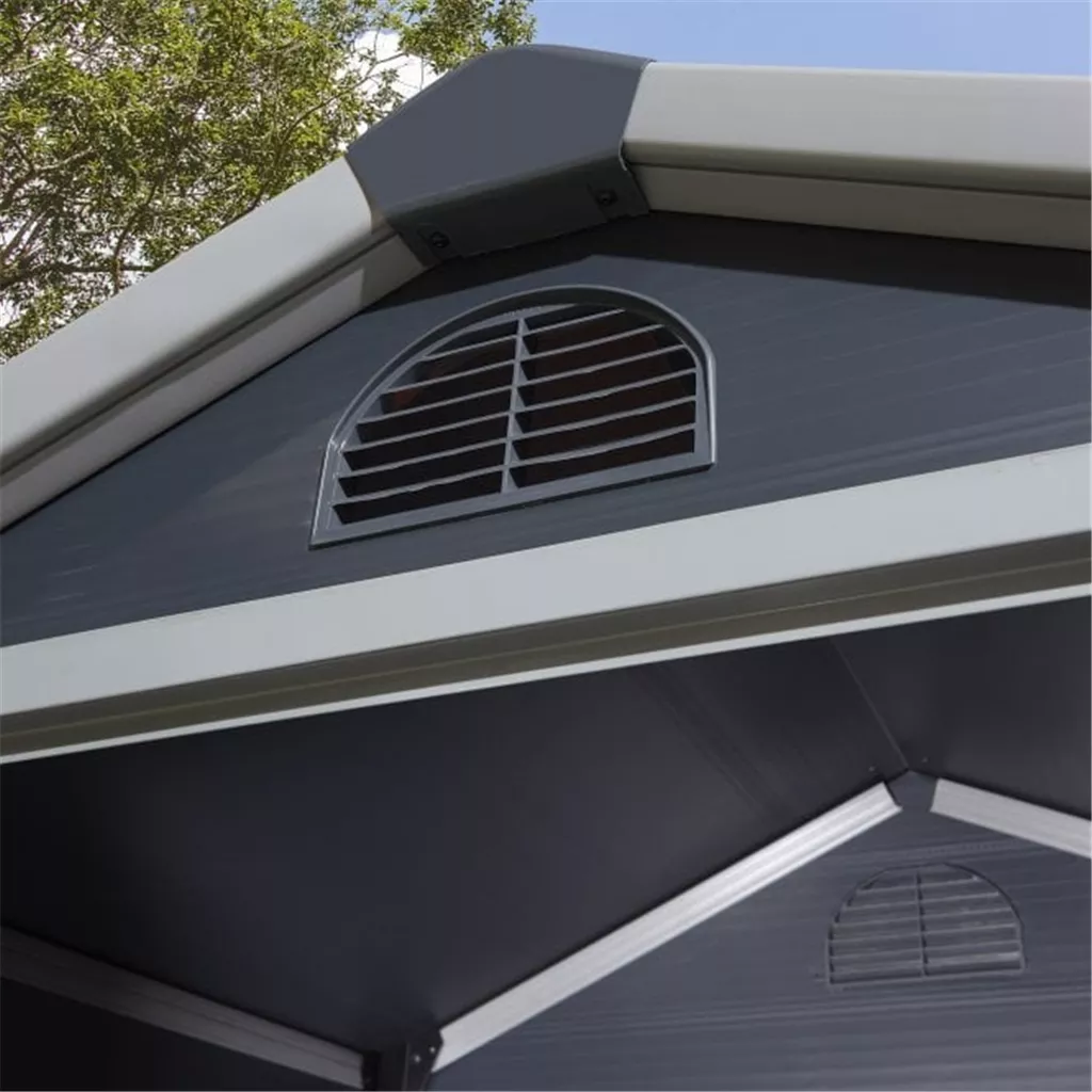 4ft x 3ft Deluxe Stratton Plastic Shed Single Door Apex Shed With Foundation Kit - Dark Grey product image