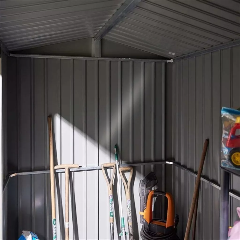 8 x 6 Deluxe Ashford Metal Apex Shed – Double Door, Assembly & Foundation Kit product image