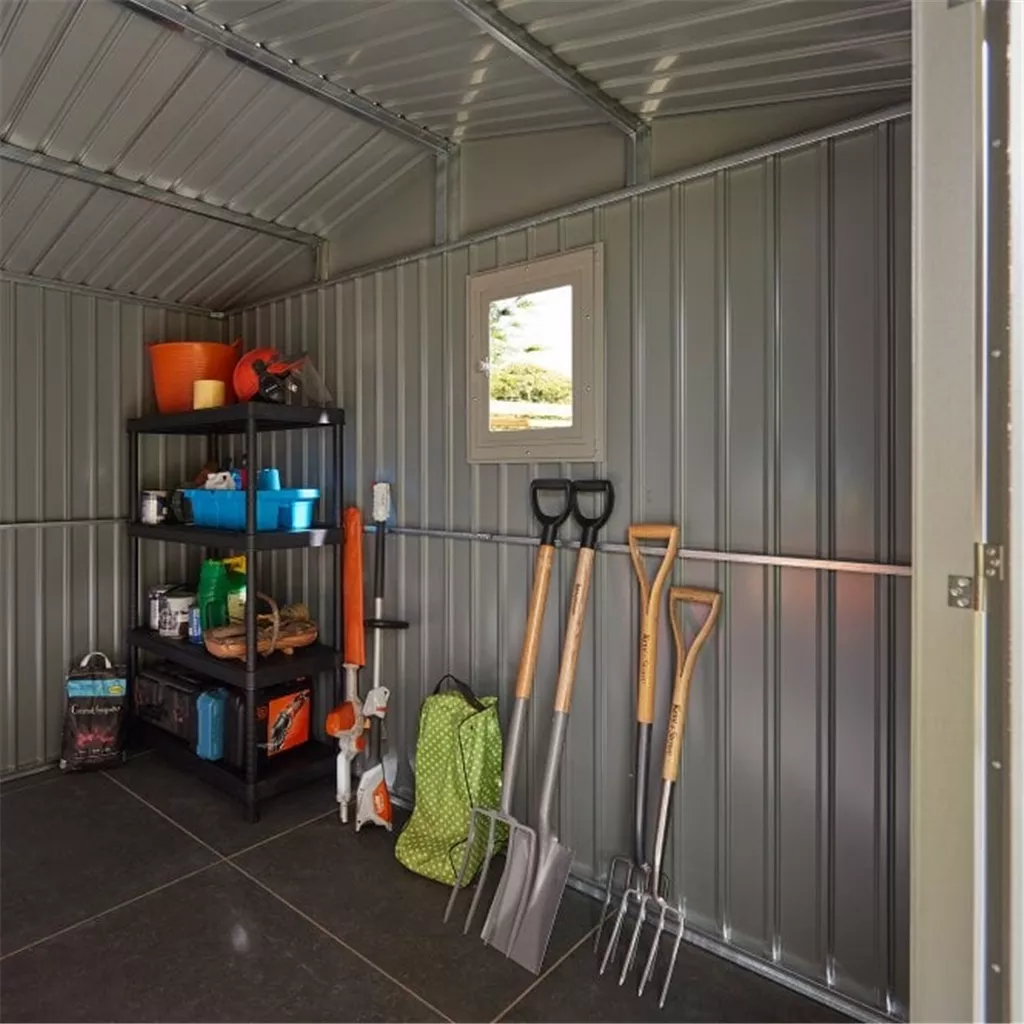 10 x 10 Deluxe Ashford Metal Apex Shed – Double Door & Foundation Kit product image