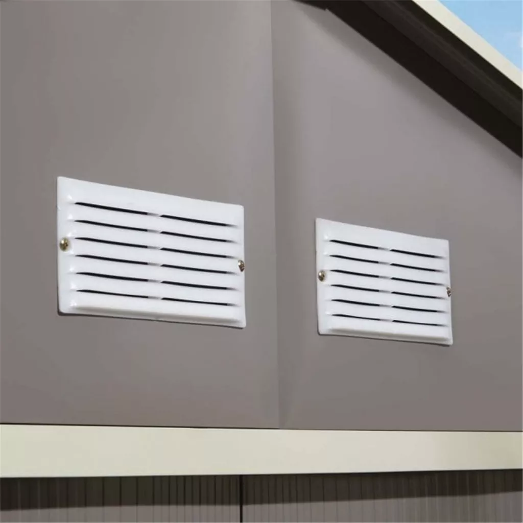 10 x 8 Deluxe Ironwood Metal Apex Shed – Double Door, Assembly – Light Grey product image