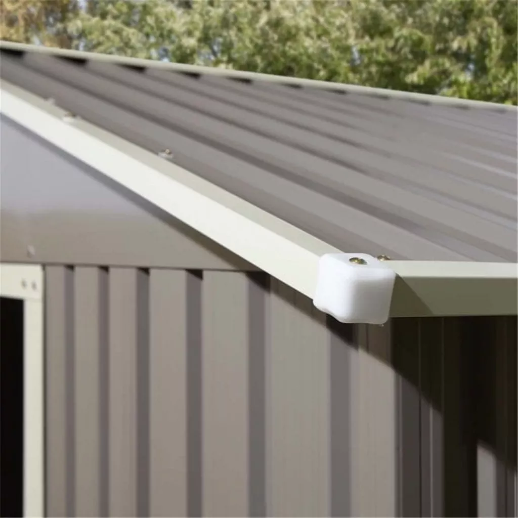 10 x 8 Deluxe Ironwood Metal Apex Shed – Double Door, Assembly & Foundation Kit – Light Grey product image