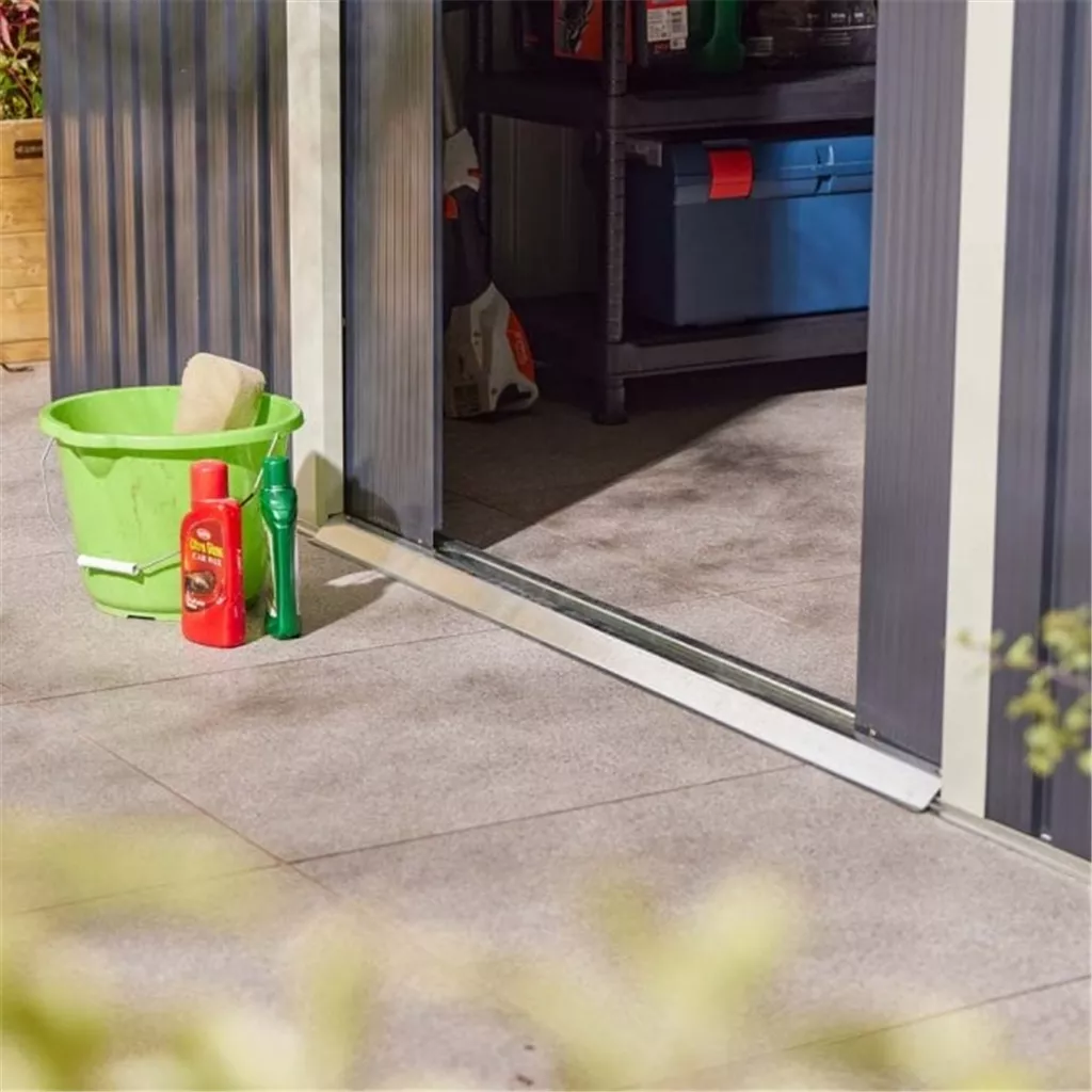10 x 12 Deluxe Ironwood Metal Apex Shed – Double Door & Foundtion Kit – Dark Grey product image