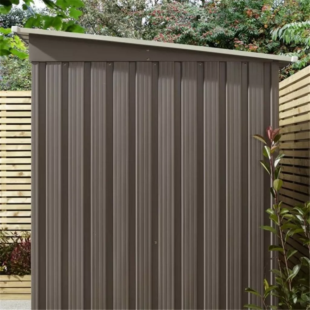 6 x 4 Deluxe Ironwood Metal Pent Shed – Single Door & Foundation Kit – Light Grey product image