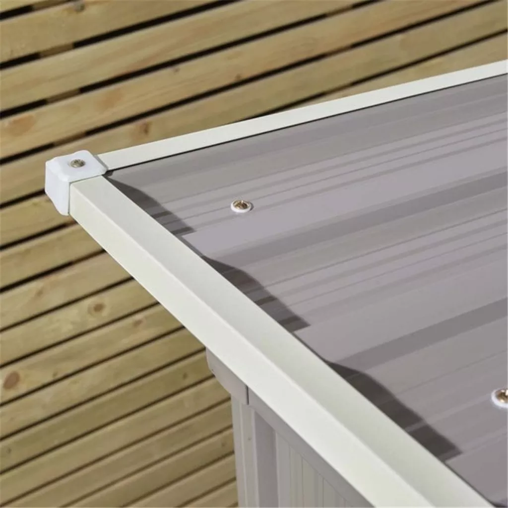 6 x 4 Deluxe Ironwood Metal Pent Shed – Single Door, Assembly & Foundation Kit – Light Grey product image