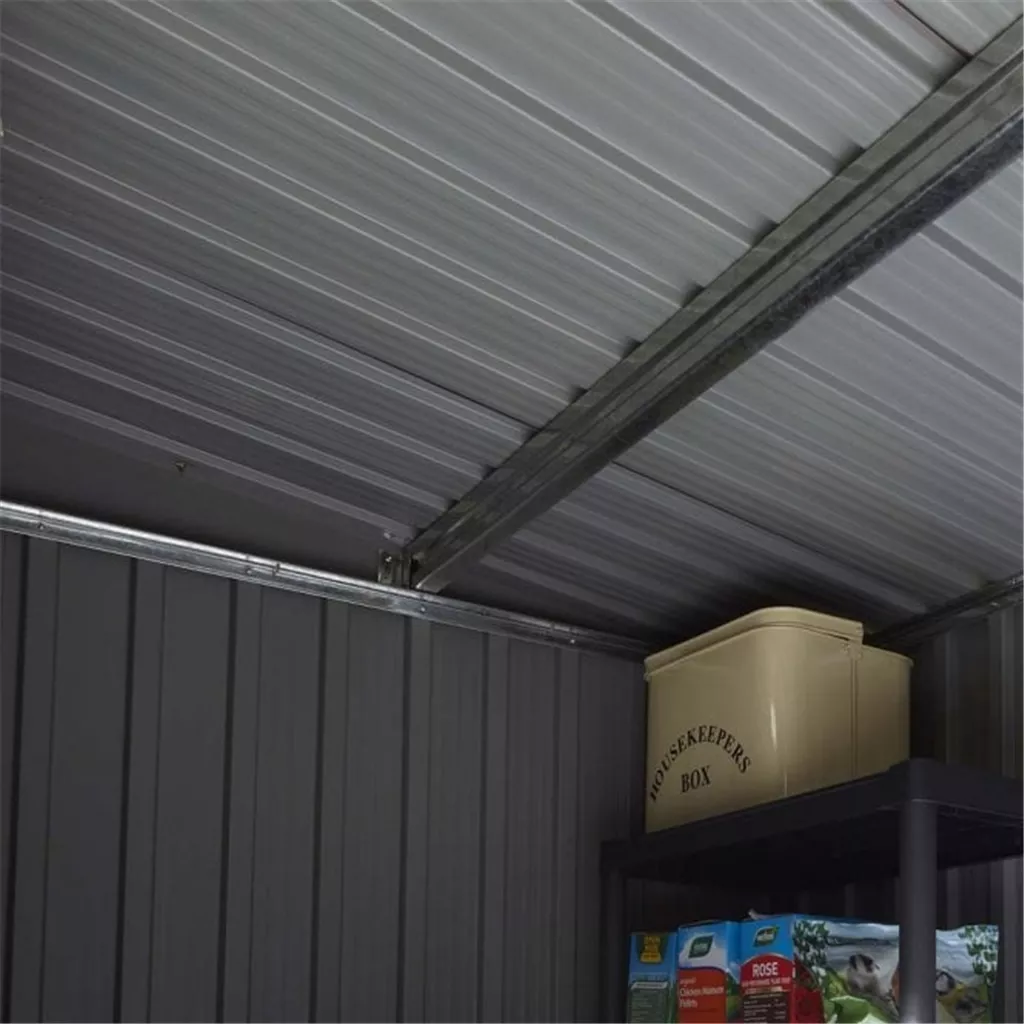 8 x 4 Deluxe Ironwood Metal Pent Shed – Single Door & Foundation Kit – Light Grey product image