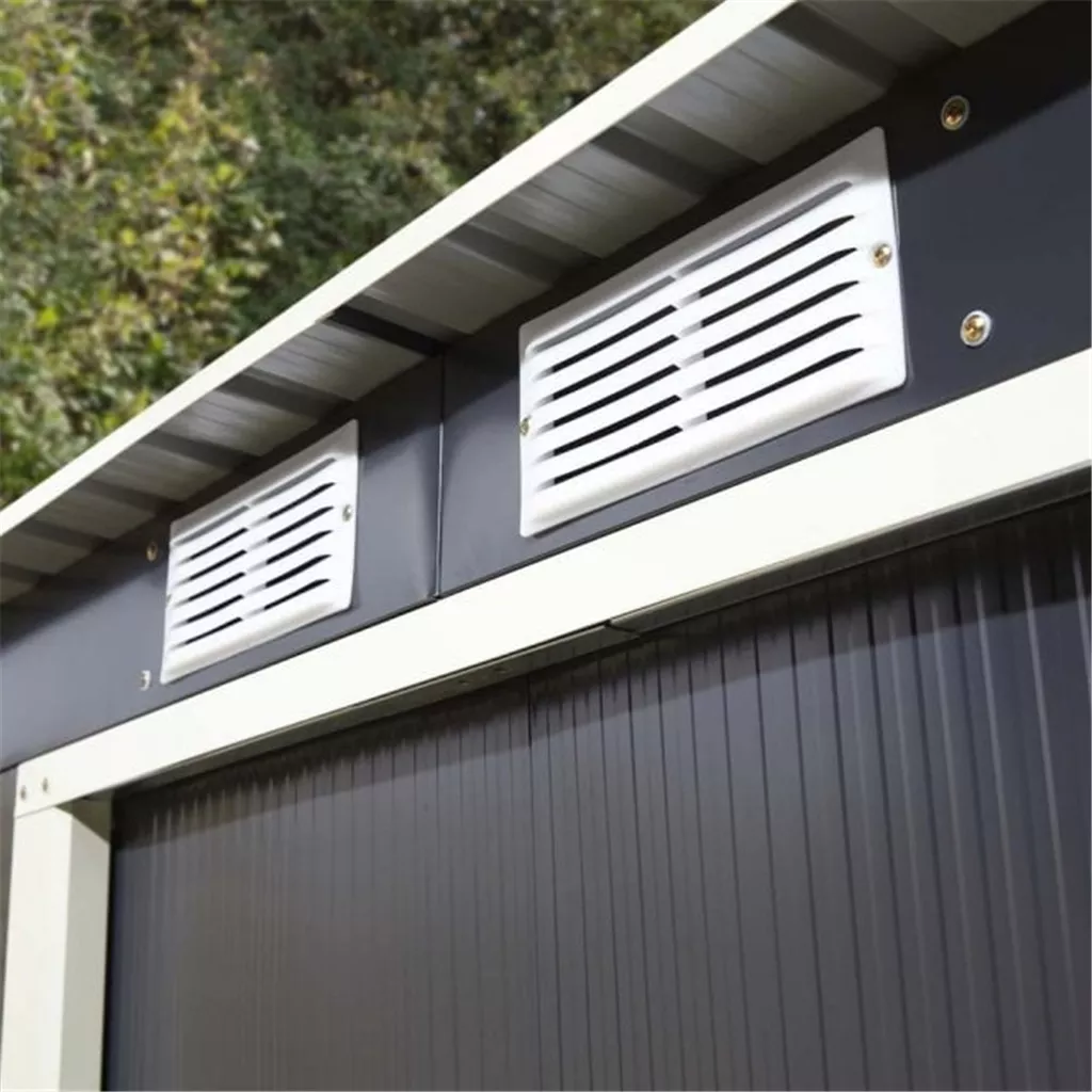 8 x 4 Deluxe Ironwood Metal Pent Shed – Single Door, Assembly – Dark Grey product image