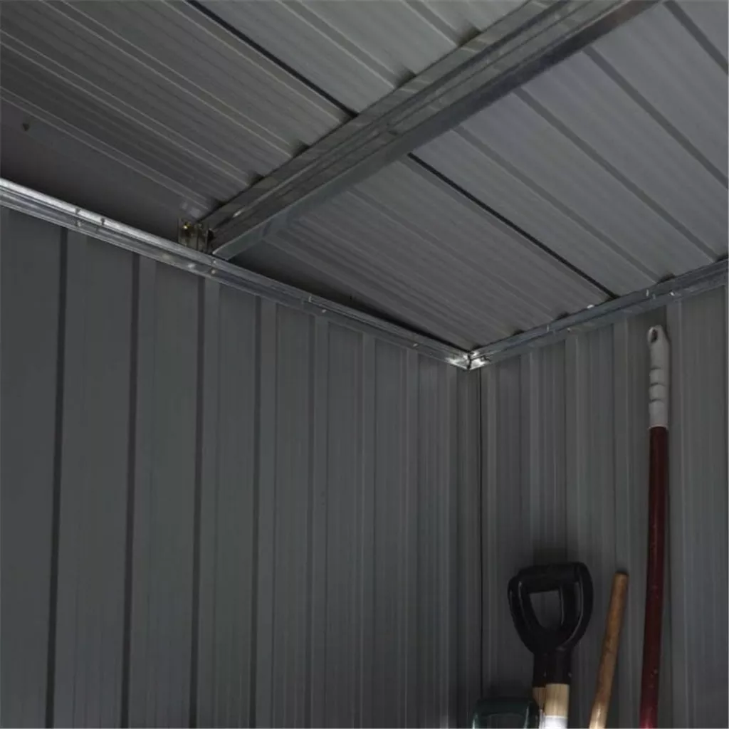 8 x 4 Deluxe Ironwood Metal Pent Shed – Single Door, Assembly – Dark Grey product image
